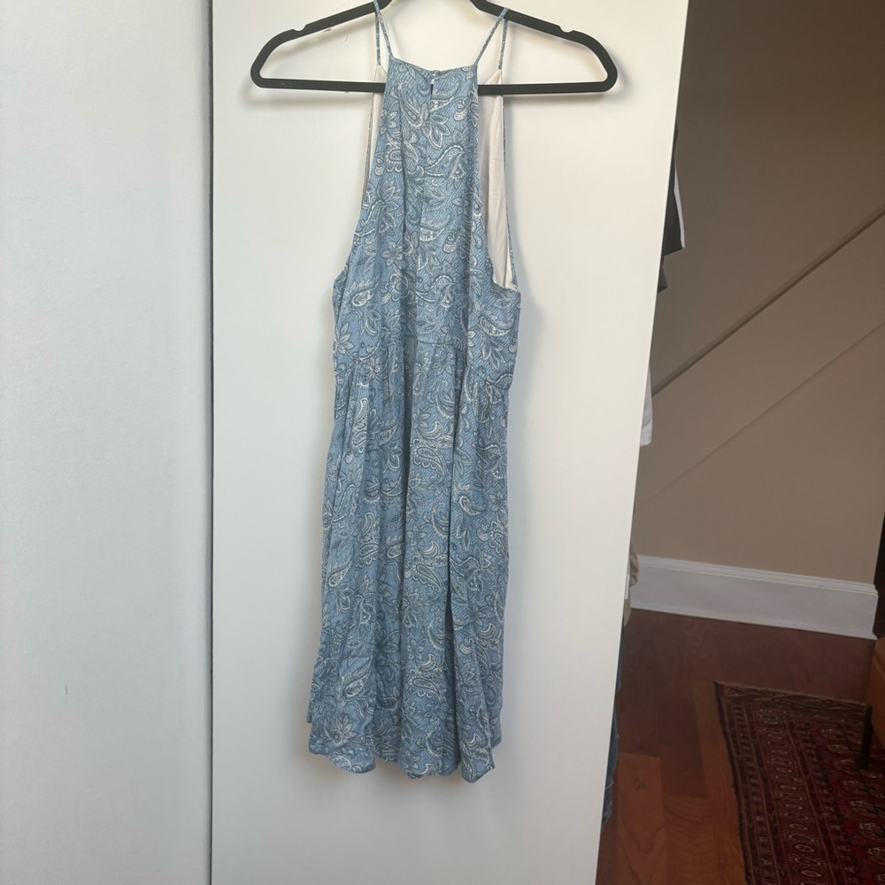 Blue Paisley High Neck Dress - Picture 5 of 7